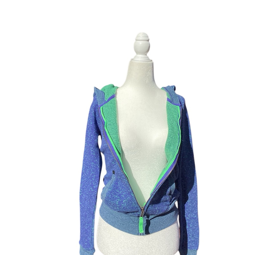 Blue Hurley Zip-Up Hoodie marbled blue and green - Picture 8 of 8